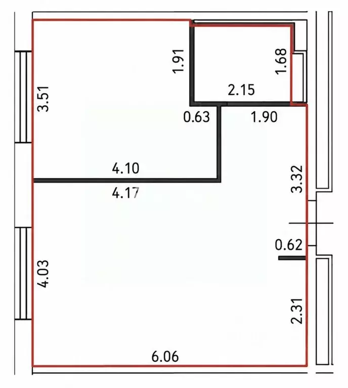 Квартира, 1 комната, 44.4 м - Фото 1