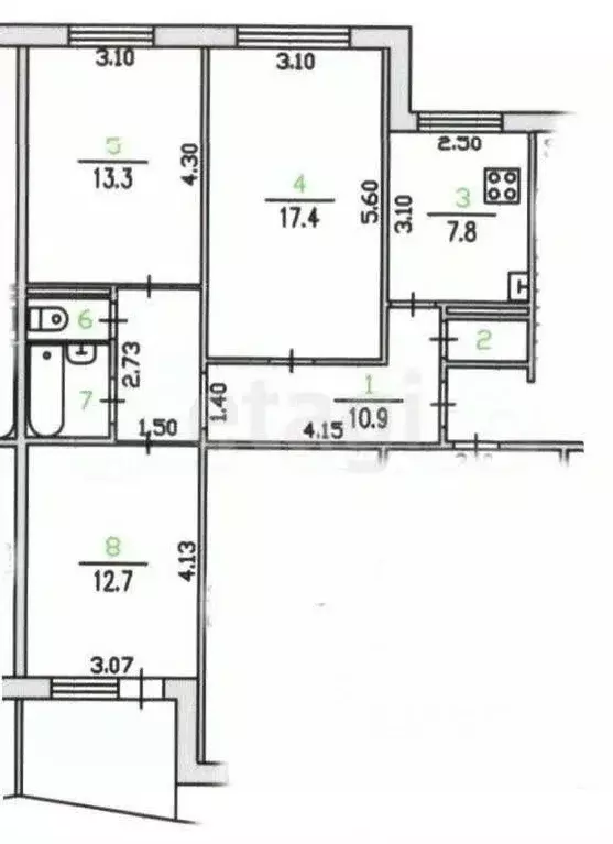 3-к кв. Орловская область, Орел Московское ш., 151 (67.0 м) - Фото 1