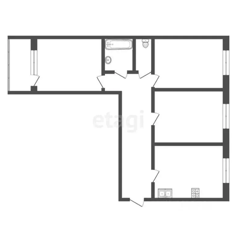 3-к кв. Тамбовская область, Тамбов ул. Чичканова, 131 (62.8 м) - Фото 1