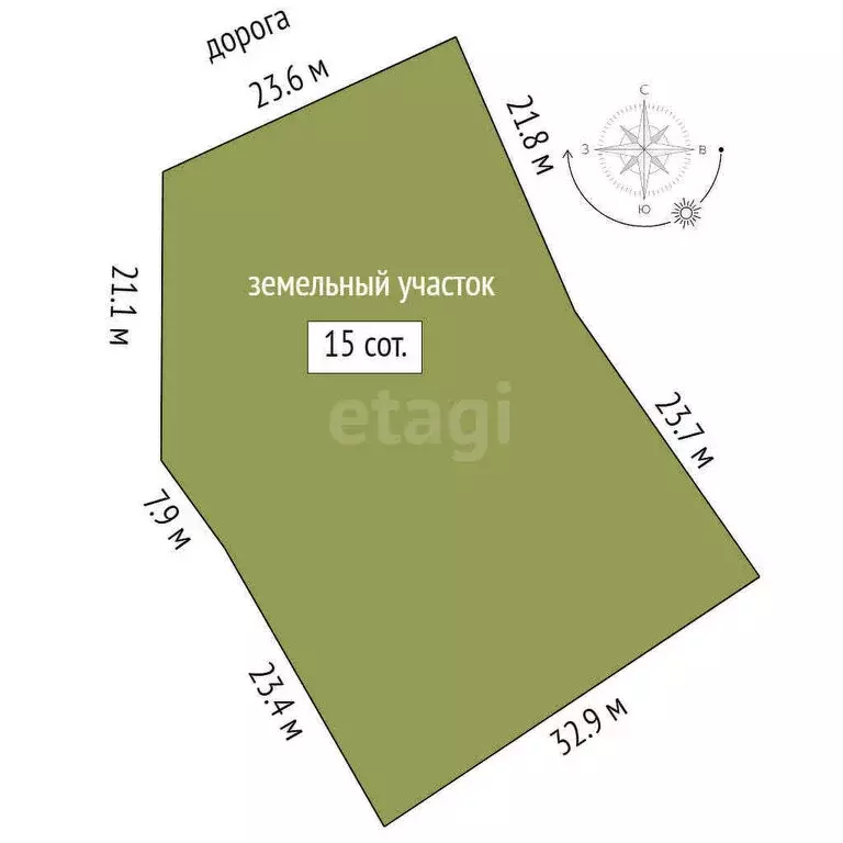 Участок в Гирвасское сельское поселение, деревня Тивдия (15 м) - Фото 1