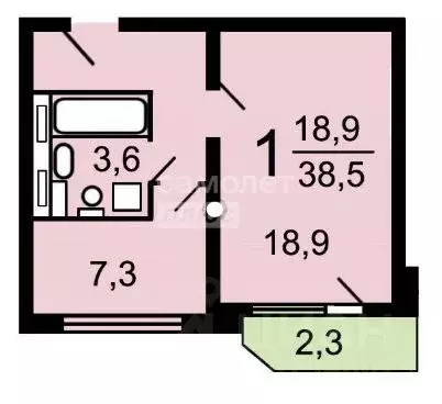 1-к кв. Московская область, Красногорск ул. Игната Титова, 7 (39.0 м) - Фото 1