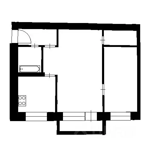 2-к кв. Башкортостан, Уфа Российская ул., 82/1 (42.8 м) - Фото 2