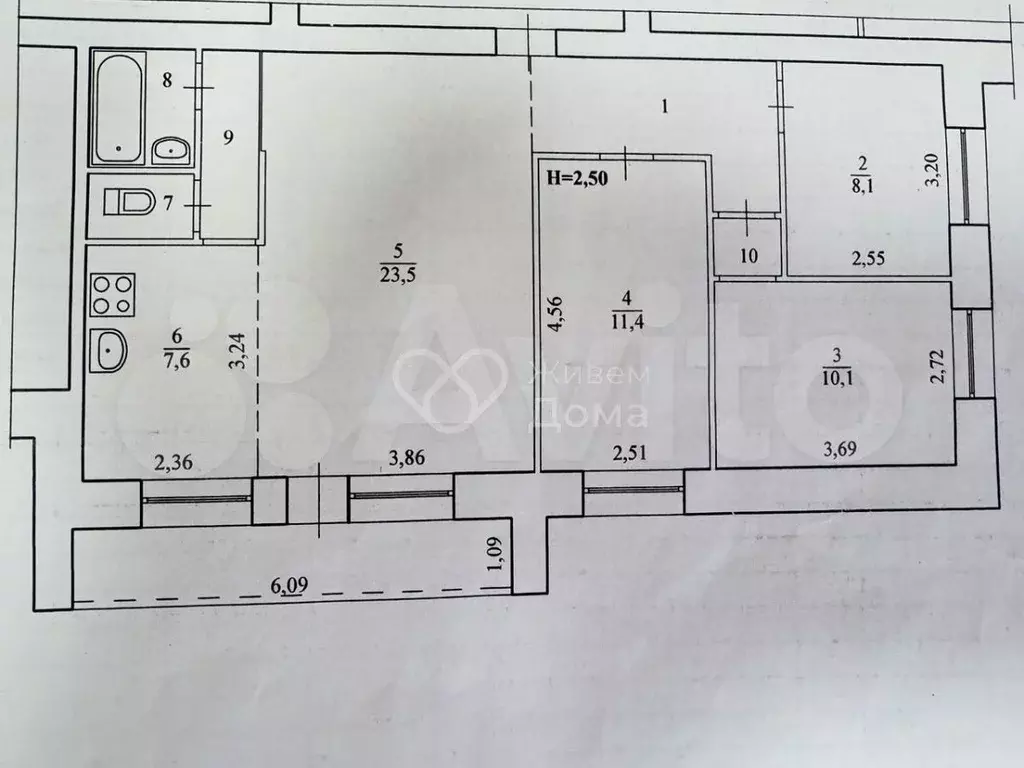 4-к. квартира, 75 м, 3/10 эт. - Фото 0