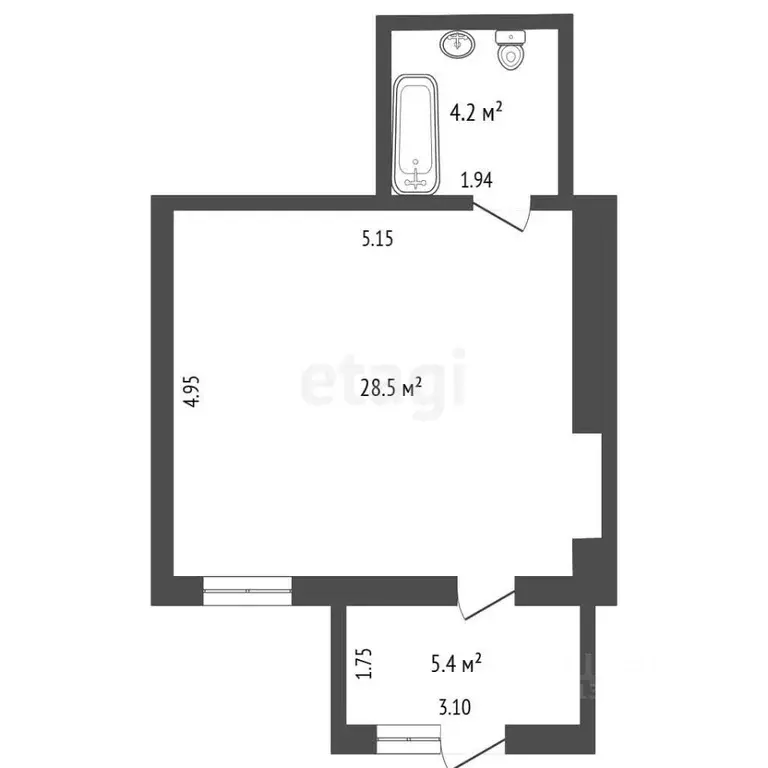 1-к кв. Крым, Ялта ул. Блюхера, 12 (41.8 м) - Фото 2