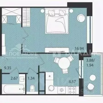 1-к кв. Архангельская область, Северодвинск Октябрьская ул., 63 (40.81 ... - Фото 2
