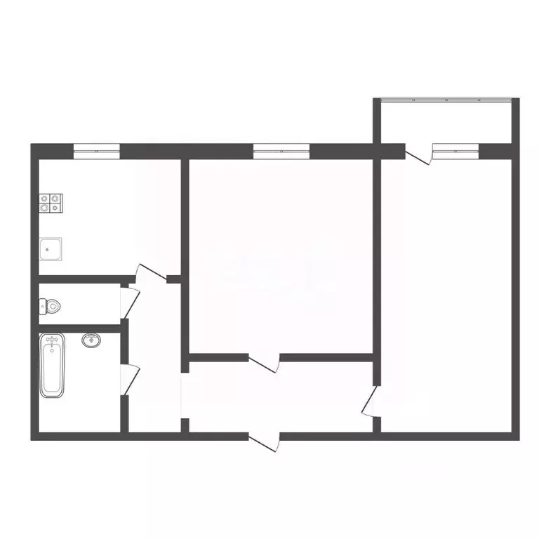 2-к кв. Тульская область, Тула ул. Кауля, 6 (43.7 м) - Фото 1