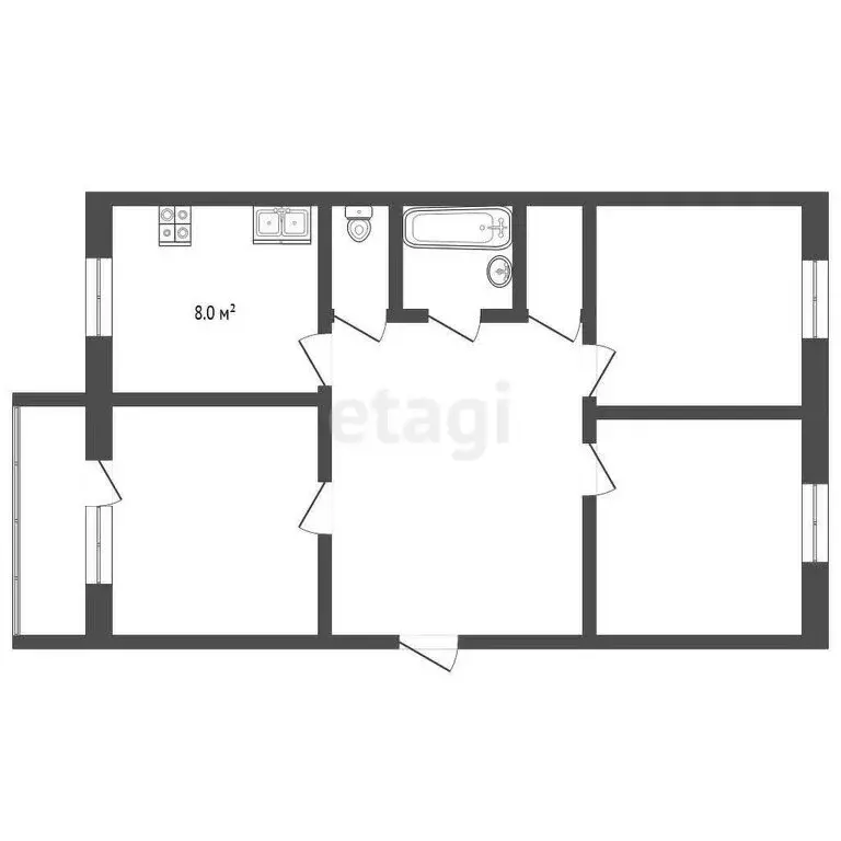 3-комнатная квартира: Балашов, улица Титова, 21А (60.5 м) - Фото 0
