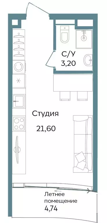 Квартира-студия: Республика Крым, Саки, курортный кластер Темпо (29.54 ... - Фото 0