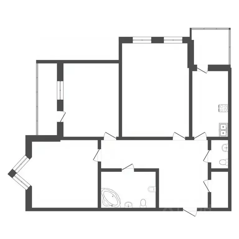 3-к кв. Тюменская область, Тюмень ул. Николая Федорова, 12 (97.0 м) - Фото 1