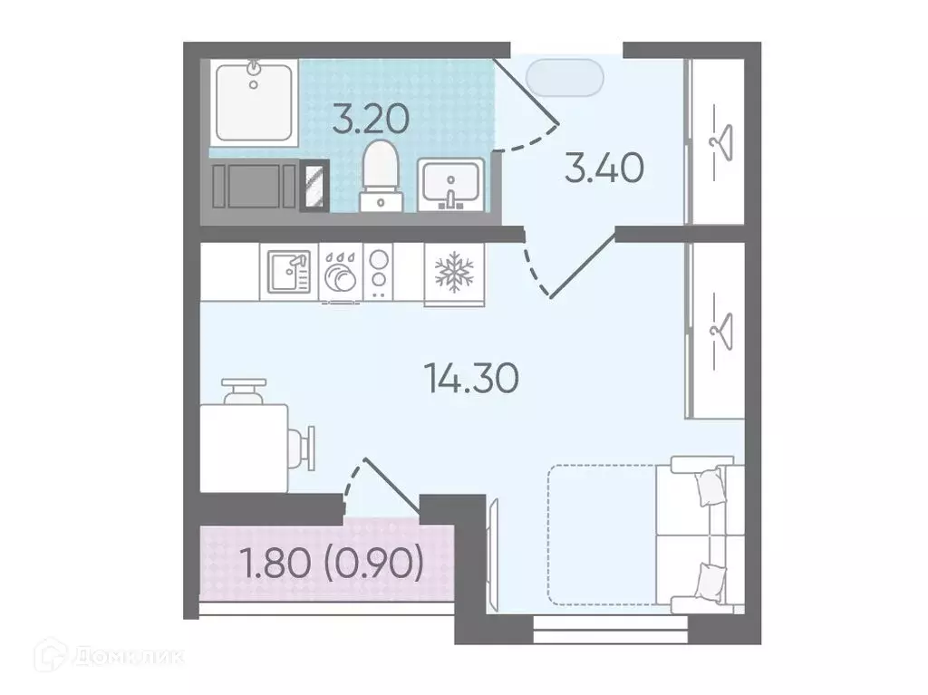 Продаётся квартира-студия, 21.8 м - Фото 0