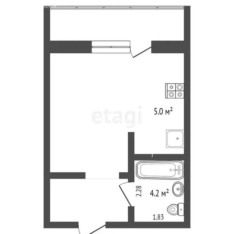Квартира-студия: Тюмень, улица Тимофея Чаркова, 81к2 (28.9 м) - Фото 0