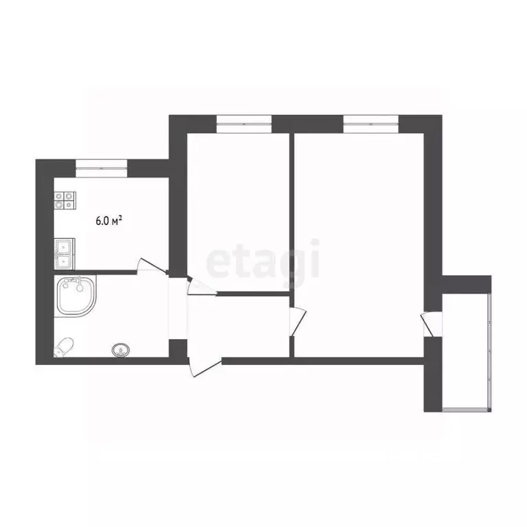 2-к кв. Московская область, Одинцово ул. Чикина, 7 (44.4 м) - Фото 1