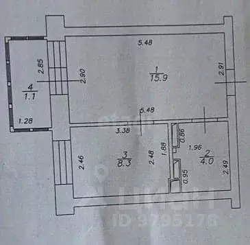 1-к кв. Татарстан, Казань ул. Калинина, 16 (28.2 м) - Фото 2