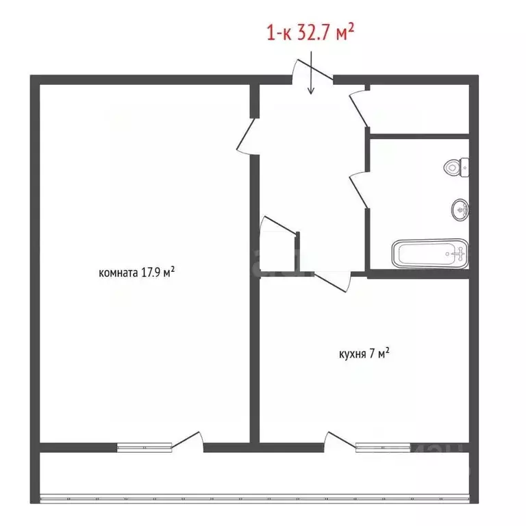 1-к кв. Свердловская область, Среднеуральск ул. Металлистов, 34 (32.7 ... - Фото 2