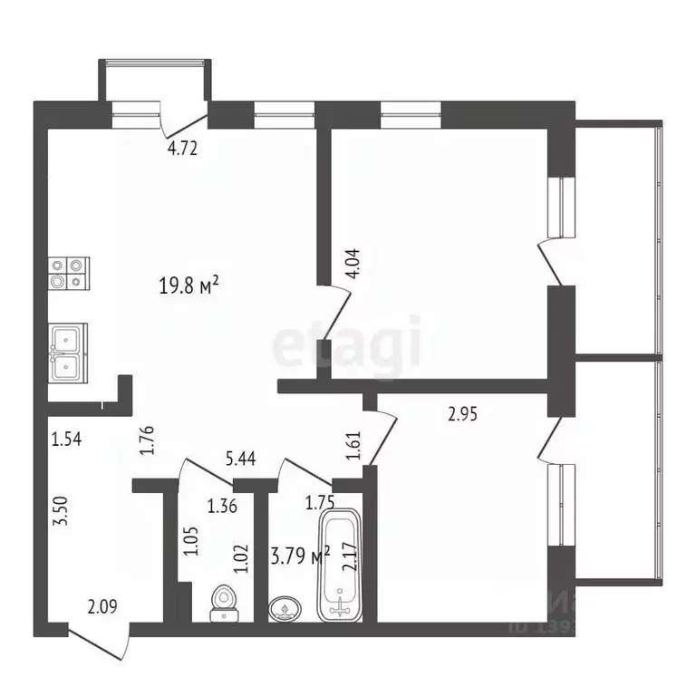 2-к кв. Тюменская область, Тюмень ул. Фармана Салманова, 18 (73.0 м) - Фото 1