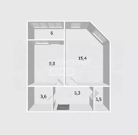 1-к кв. Ленинградская область, Тосно г. Тосненский район, Тосненское ... - Фото 2