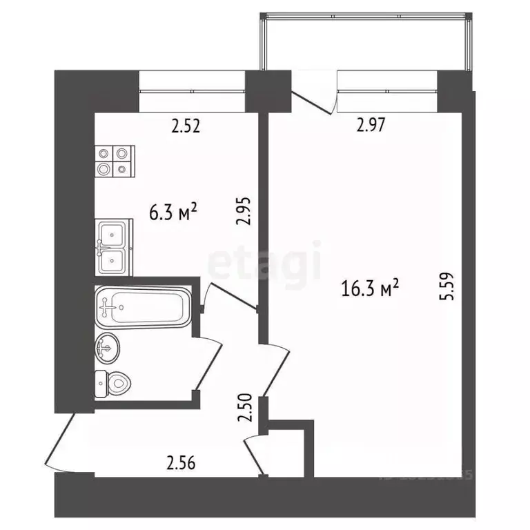 1-к кв. Челябинская область, Троицк пос. Троицкая ГРЭС, 10-й кв-л, 11 ... - Фото 1