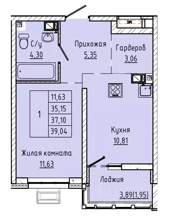 1-к кв. Ростовская область, Ростов-на-Дону ул. Текучева, 370/3 (37.1 ... - Фото 0