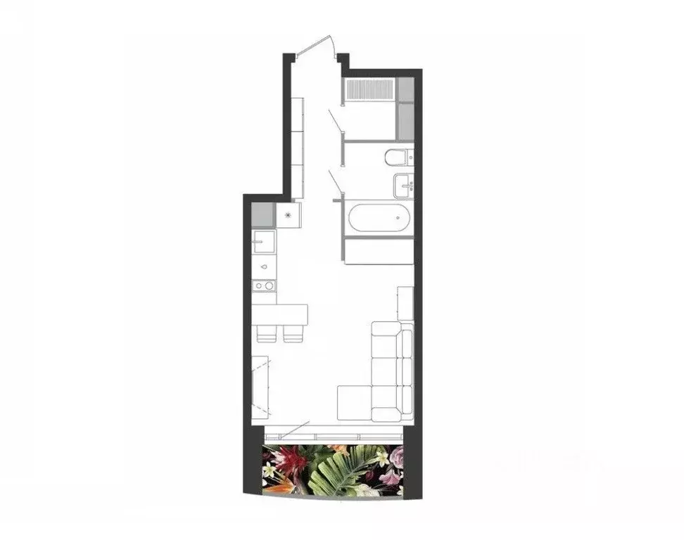 Студия Москва ул. 1-я Ватутинская, 12к2 (29.0 м) - Фото 1