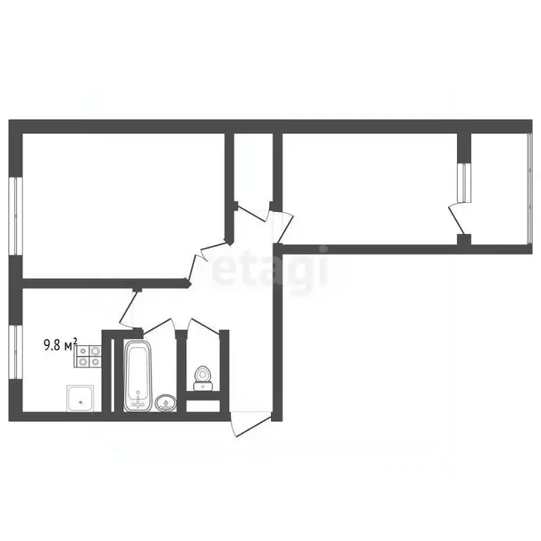 2-к кв. Ямало-Ненецкий АО, Новый Уренгой Тундровый мкр, 5 (53.7 м) - Фото 2