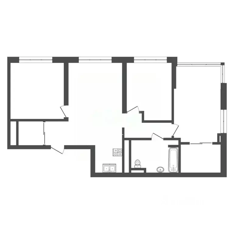 3-к кв. Тюменская область, Тюменский муниципальный округ, д. Патрушева ... - Фото 1
