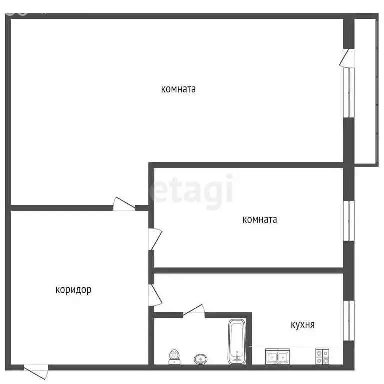 2-комнатная квартира: Верхняя Салда, Спортивная улица, 9 (41.9 м) - Фото 0