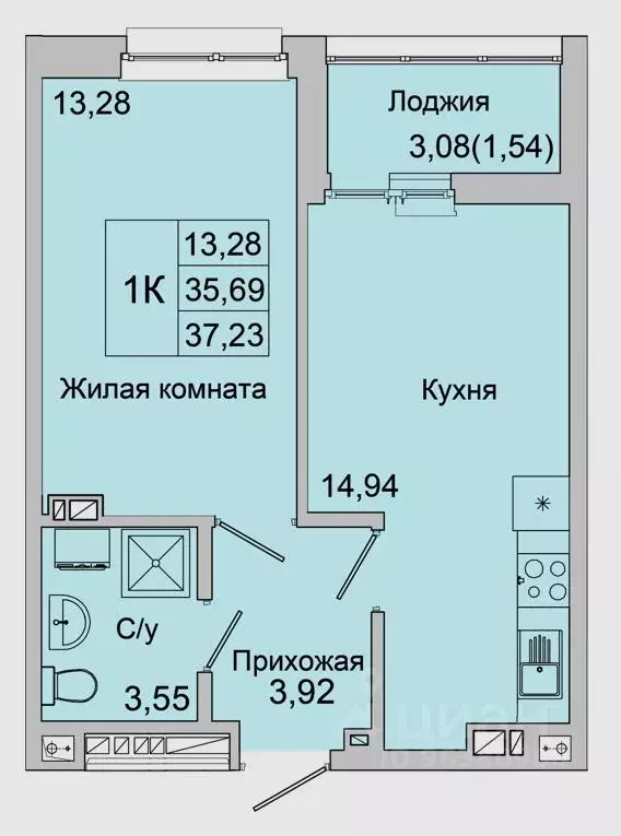 1-к кв. Ростовская область, Батайск ул. Булгакова, 11 (37.23 м) - Фото 0