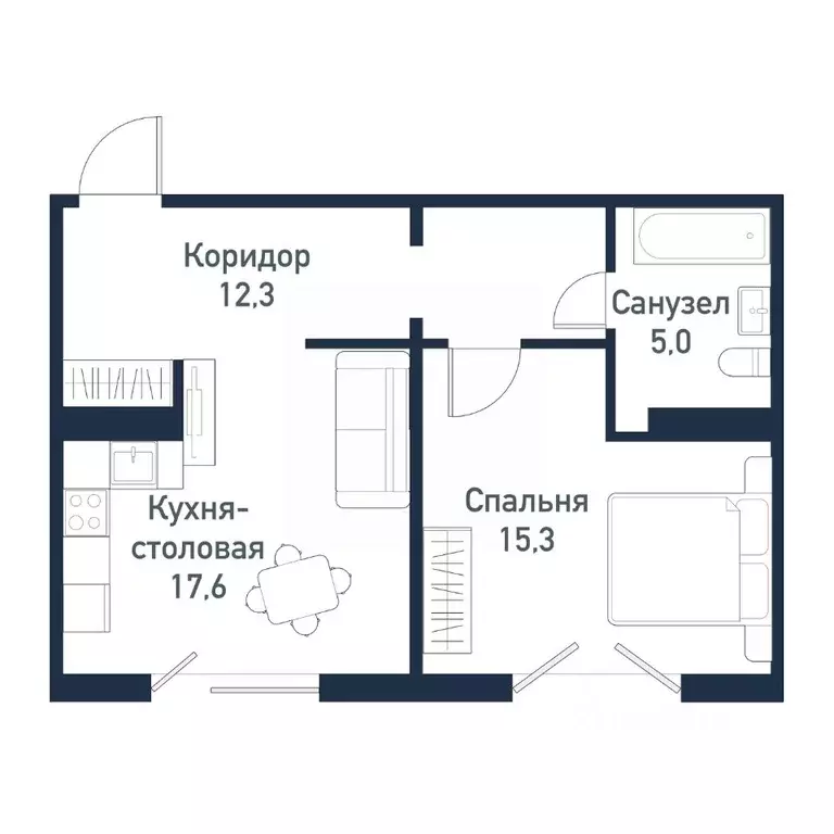 1-к кв. Челябинская область, Челябинский городской округ, пос. ... - Фото 1