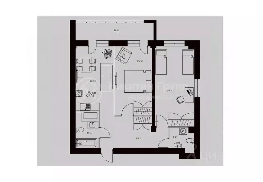 2-к кв. Нижегородская область, Нижний Новгород Артельная ул., 15к1 ... - Фото 2