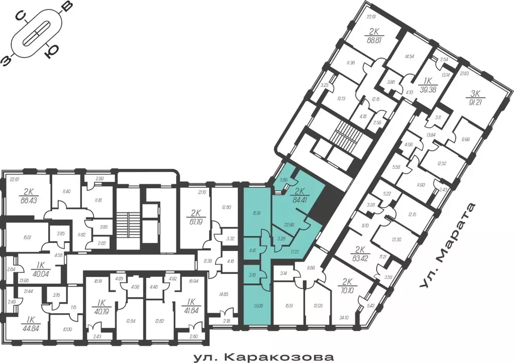 2-к кв. Тульская область, Тула ул. Каракозова, 75 (84.41 м) - Фото 1