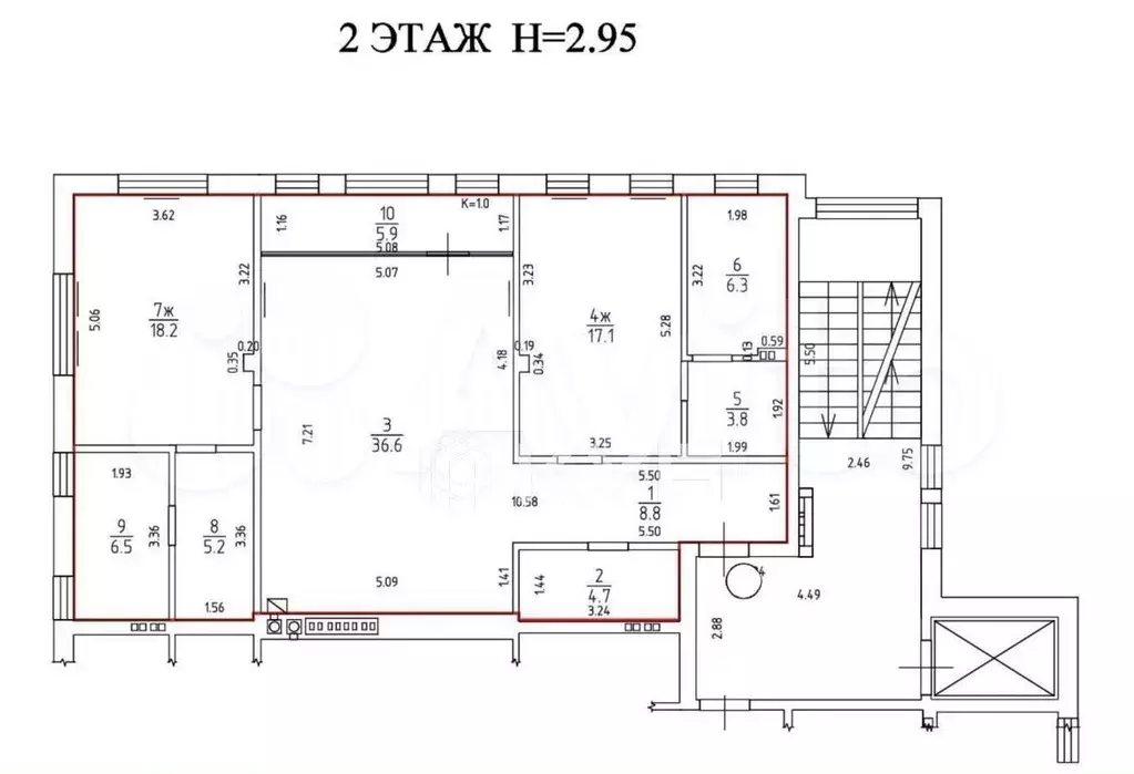 3-к. квартира, 113,1 м, 2/4 эт. - Фото 0