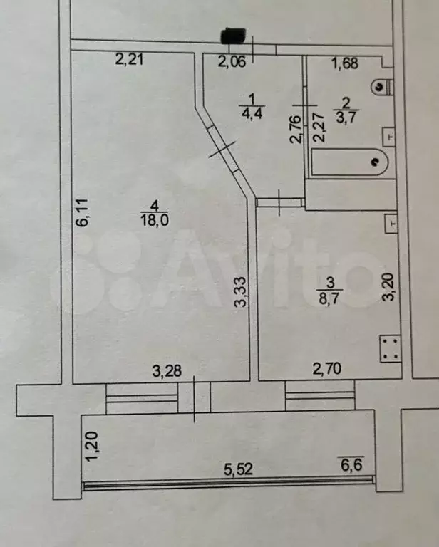 1-к. квартира, 34,8 м, 7/10 эт. - Фото 0