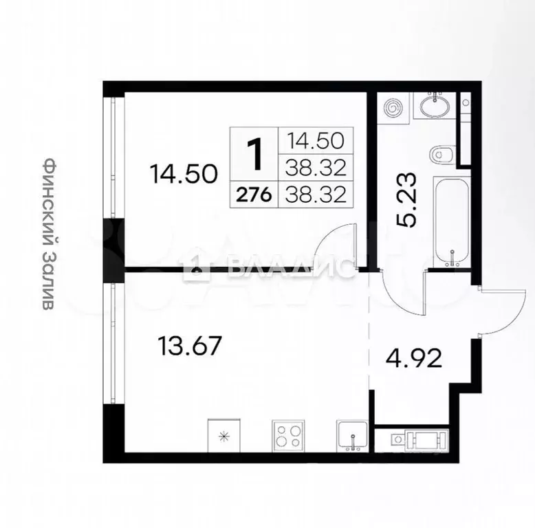 1-к. квартира, 39,4 м, 8/20 эт. - Фото 1