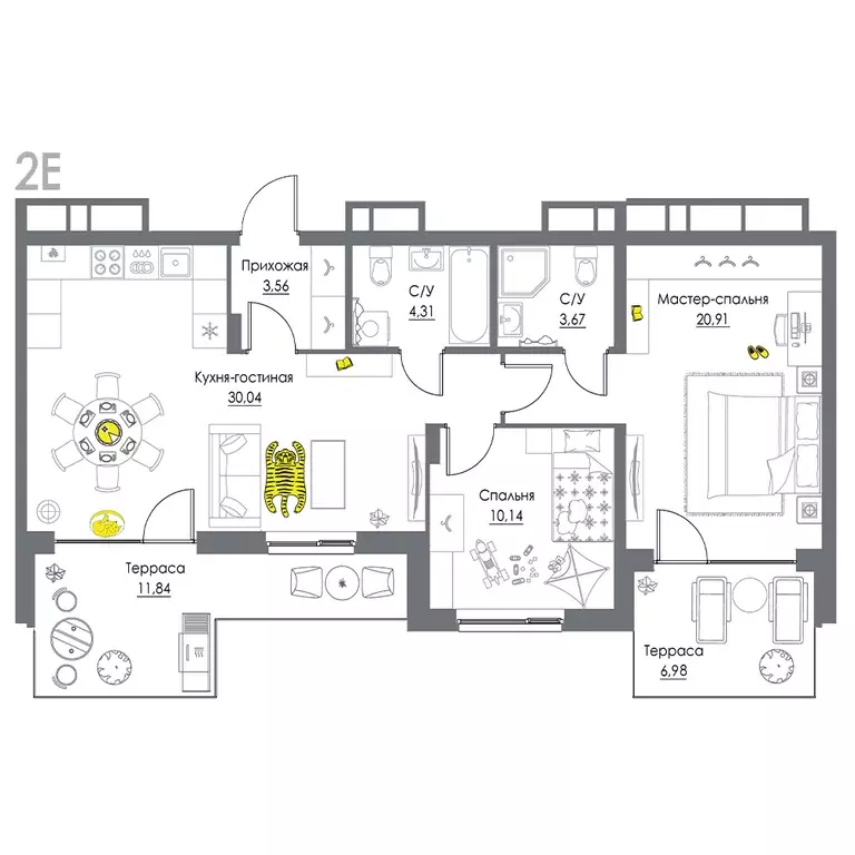2-к квартира, 91.45 м - Фото 0
