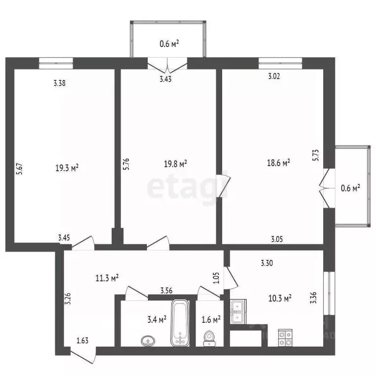 3-к кв. Крым, Феодосия ул. Красноармейская, 21 (84.3 м) - Фото 1