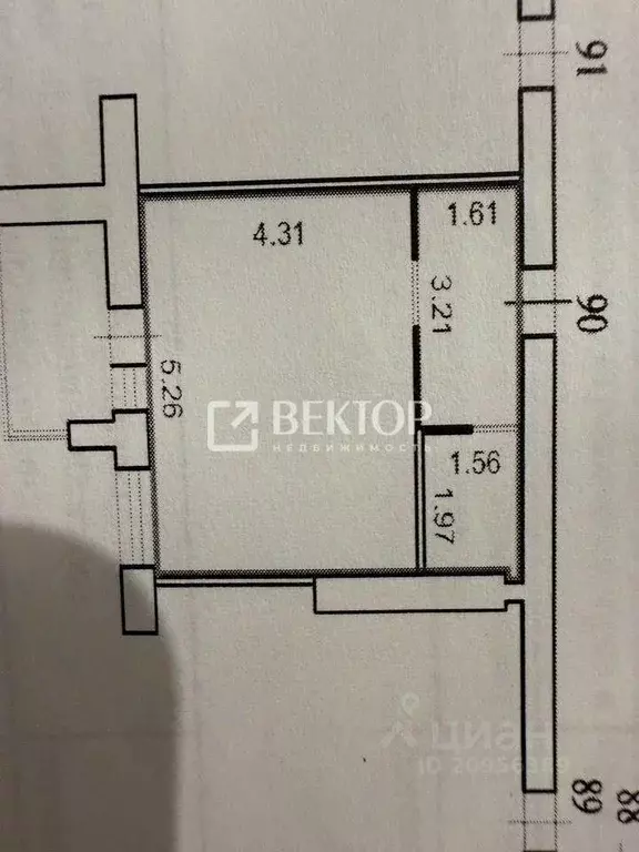 Студия Ивановская область, Иваново ул. Постышева, 65 (31.0 м) - Фото 2