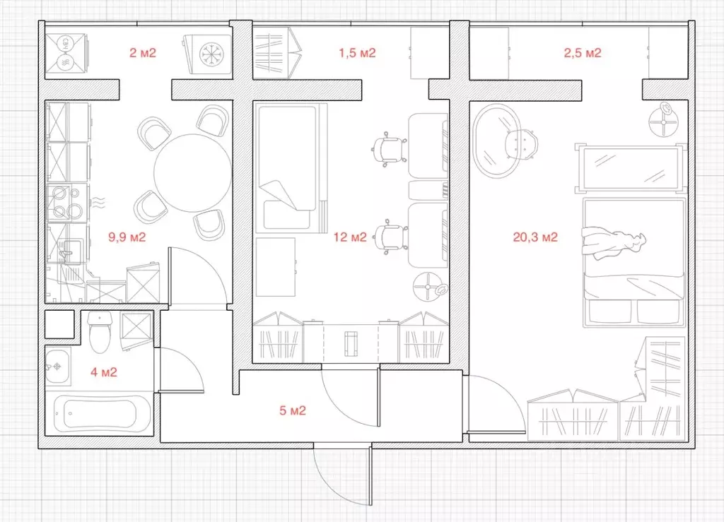 2-к кв. Москва Краснодарская ул., 51К2 (57.9 м) - Фото 1