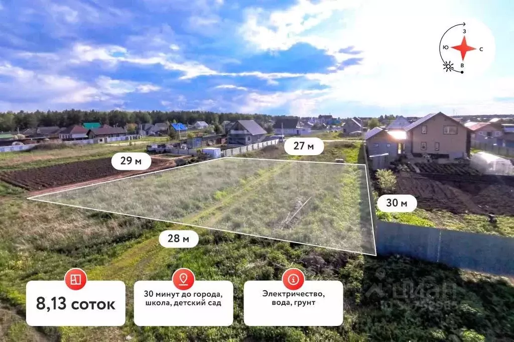 Участок в Тюменская область, Тюменский район, с. Успенка  (8.3 сот.) - Фото 1