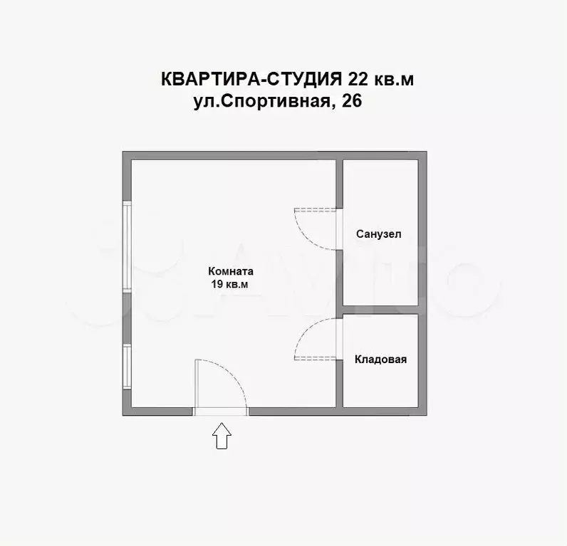 Квартира-студия, 22 м, 1/3 эт. - Фото 0