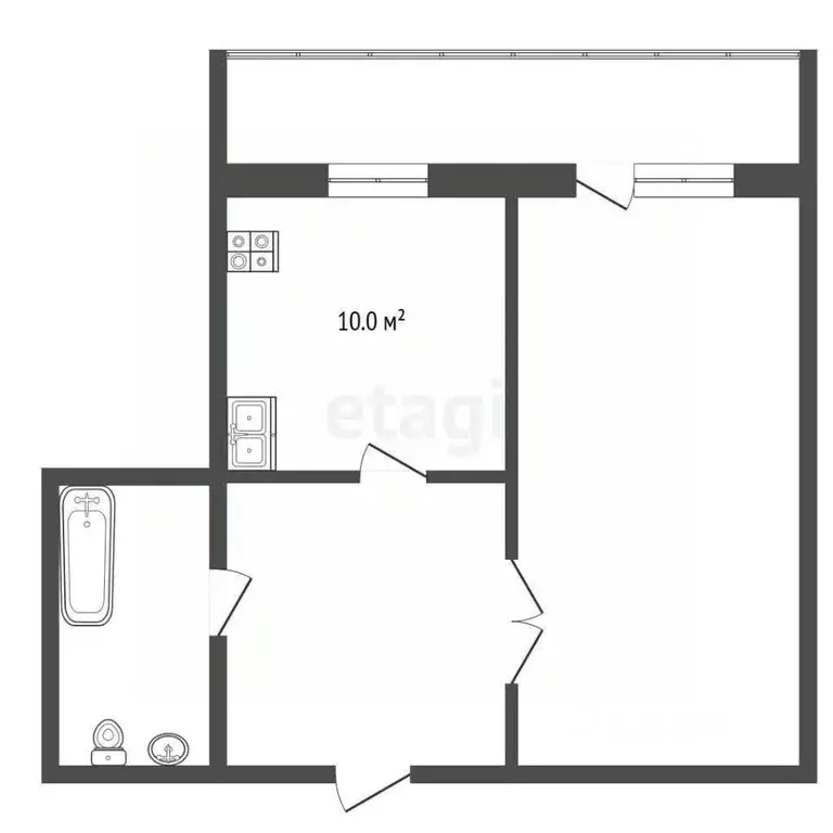 1-к кв. Тюменская область, Тюмень ул. Дружбы, 73 (38.5 м) - Фото 0