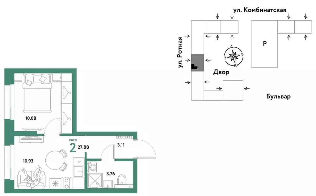 2-к кв. Свердловская область, Екатеринбург муниципальное образование, ... - Фото 1