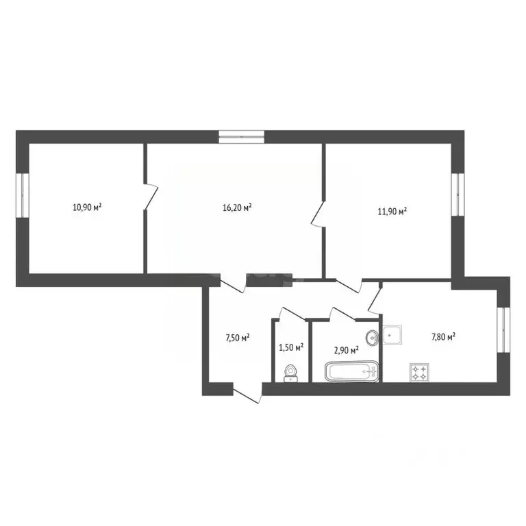 3-к кв. Башкортостан, Уфа ул. Калинина, 47 (58.7 м) - Фото 2