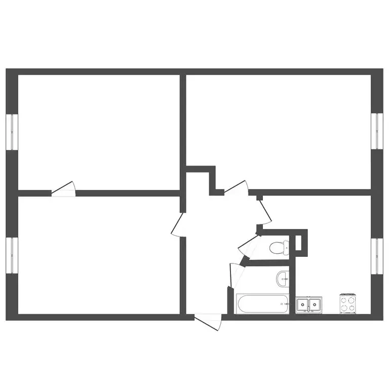 3-комнатная квартира: Пермь, улица Чкалова, 12 (53 м) - Фото 0