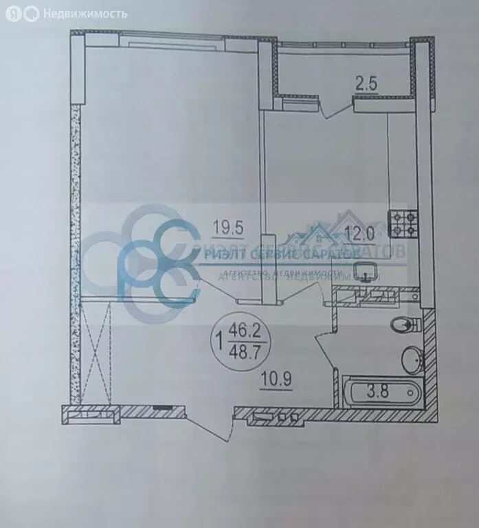 1-комнатная квартира: Энгельс, улица Маяковского, 47А (48.7 м) - Фото 0
