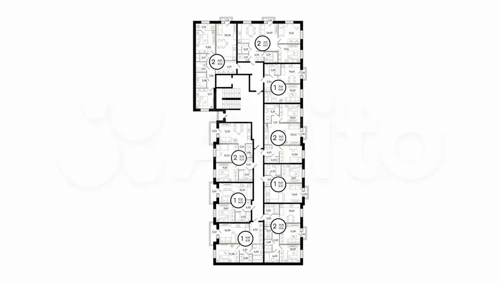 2-к. квартира, 68,4 м, 4/4 эт. - Фото 1