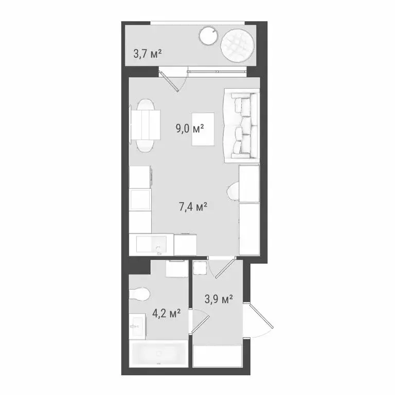 Квартира-студия: Ижевск, Воткинское шоссе, 83к1 (27.5 м) - Фото 1