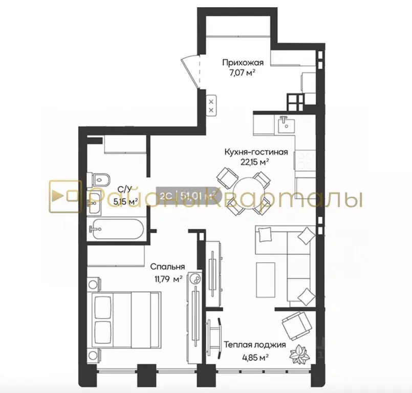 1-к кв. Новосибирская область, Новосибирск Ленинградская ул., 340 ... - Фото 2