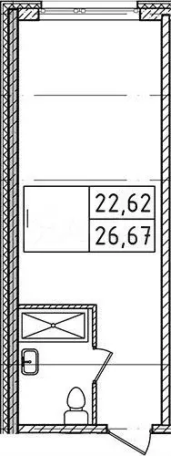 Апартаменты-студия, 27 м, 3/16 эт. - Фото 0