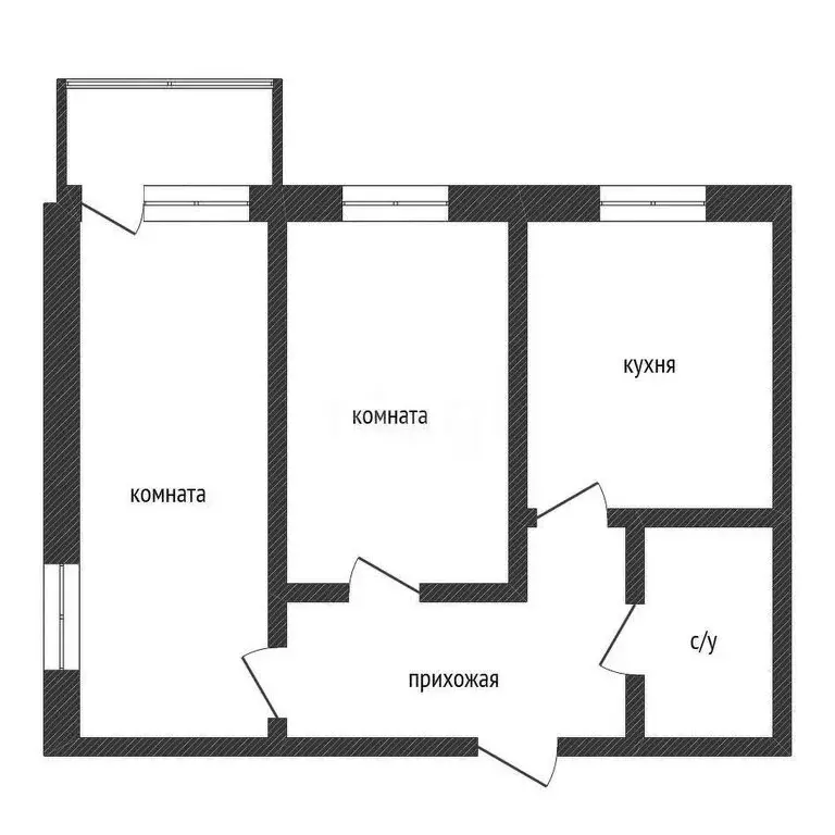 2-комнатная квартира: Бор, улица Мира, 30 (44 м) - Фото 0