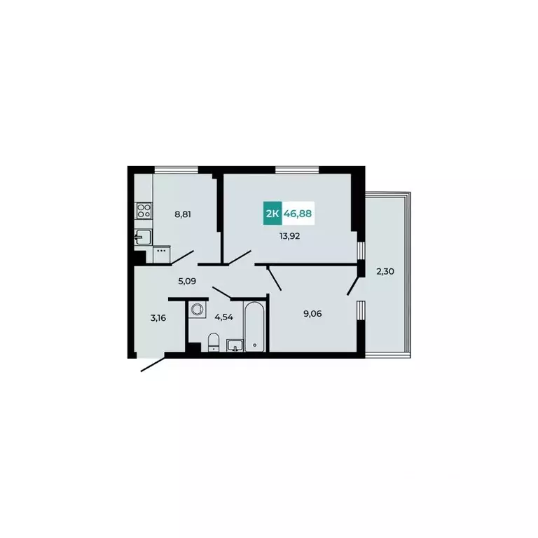 2-к кв. Ростовская область, Аксайский район, Щепкинское с/пос, пос. ... - Фото 1